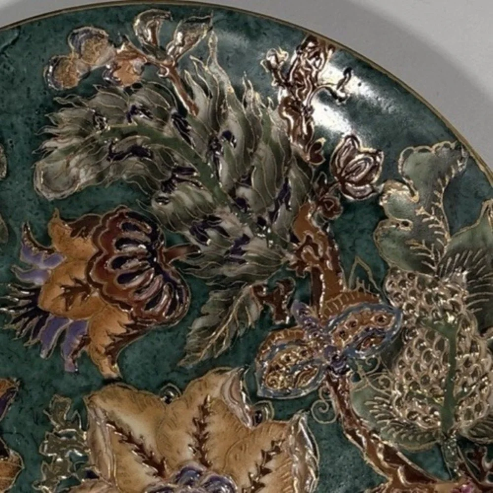 Vintage‎ Toyo Trading Co Cloisonne Style Floral Decorative Plate 10.25